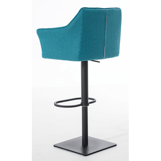 Juego de 2 taburetes de bar Damaso con tapizado de tela Turquesa 45X64X88 cm