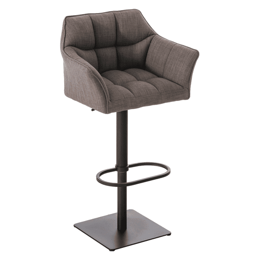 Juego de 2 taburetes de bar Damaso con tapizado de tela Gris 45X64X88 cm