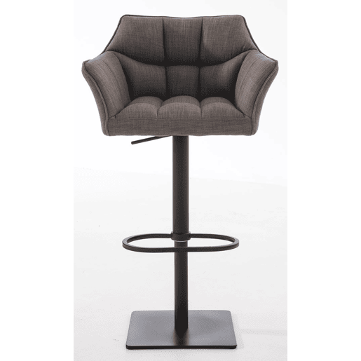 Juego de 2 taburetes de bar Damaso con tapizado de tela Gris 45X64X88 cm