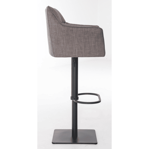 Juego de 2 taburetes de bar Damaso con tapizado de tela Gris 45X64X88 cm