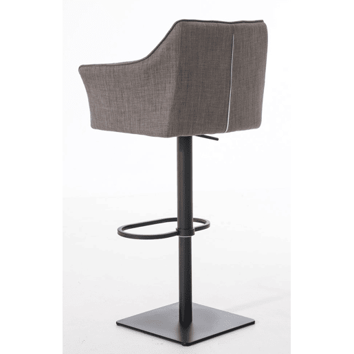 Juego de 2 taburetes de bar Damaso con tapizado de tela Gris 45X64X88 cm