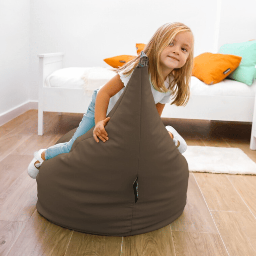 Poltrona Puff Poltrona Couro Castanho Interior Infantil HAPPERS