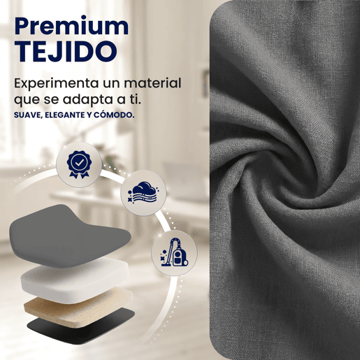 Silla de Oficina Thor de Tela Gris 78X69.5X113 cm