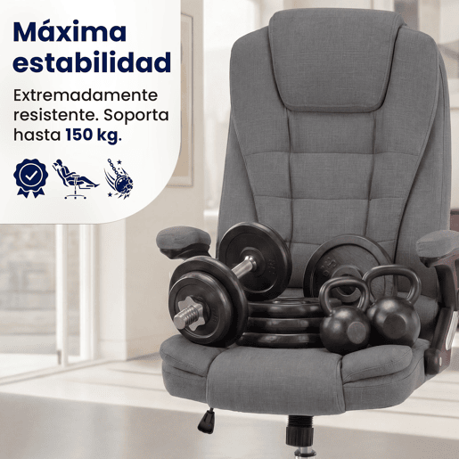 Silla de Oficina Thor de Tela Gris 78X69.5X113 cm
