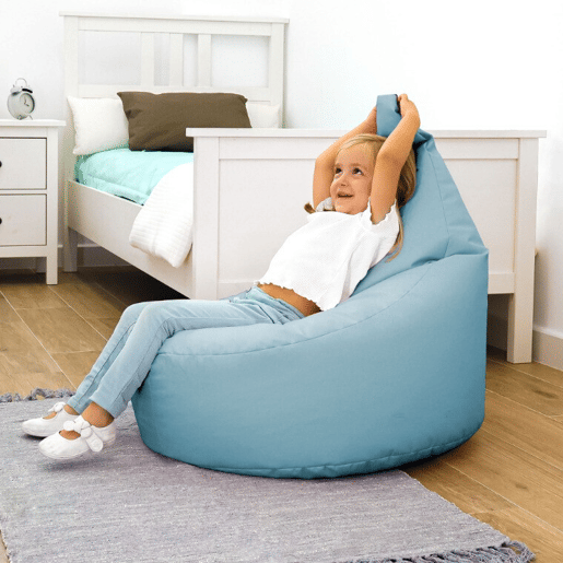 Poltrona Puff em couro sintético interior Sky Blue Happers Infantil HAPPERS