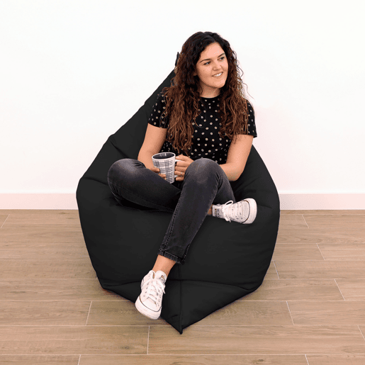 Big Puff Leatherette Indoor Black Happers HAPPERS
