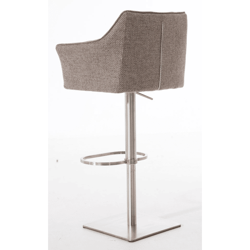 Juego de 2 taburetes de bar Damaso con tapizado de tela Marrón tierra 45X64X88 cm