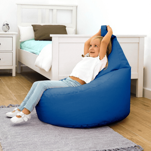 Poltrona estofada em couro sintético para interior azul Infantil HAPPERS