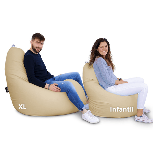 Puff Pear Relax Leatherette Ecru Happers interno XL HAPPERS