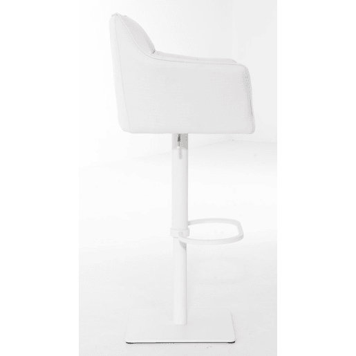 Juego de 2 taburetes de bar Damaso con tapizado de tela Blanco 45X64X88 cm