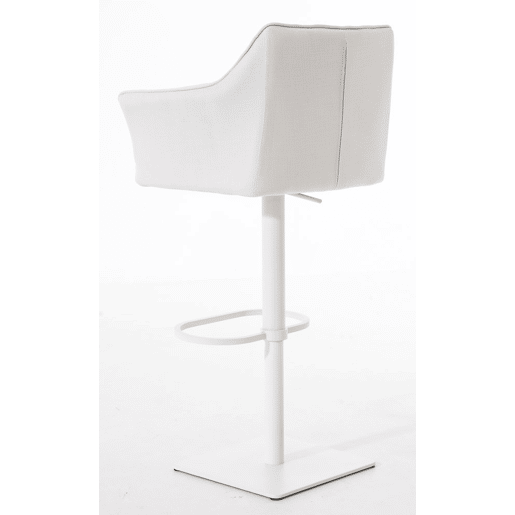 Juego de 2 taburetes de bar Damaso con tapizado de tela Blanco 45X64X88 cm