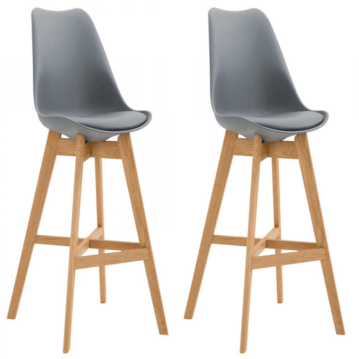 Set De 2 Taburetes Cannes ~ Asiento En Polipropileno Plástico Gris 56X48X112 cm