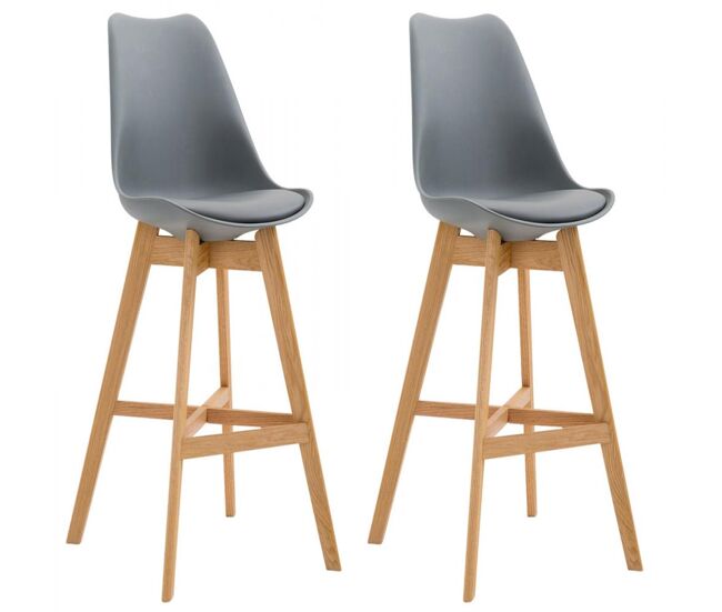 Set de 2 taburetes cannes ~ asiento en polipropileno 48x56x112 cm