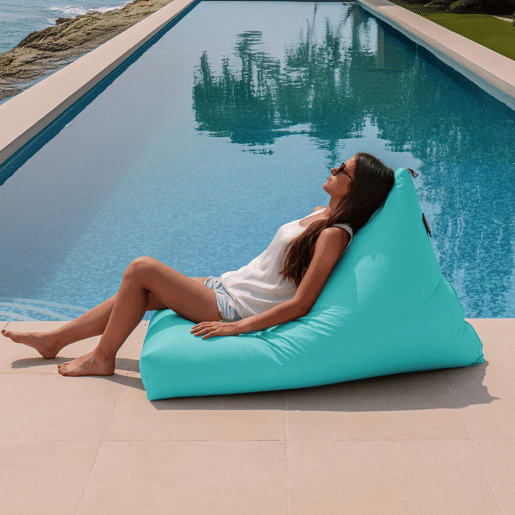 Puff Pyramid Leatherette Outdoor Turquesa HAPPERS XL HAPPERS