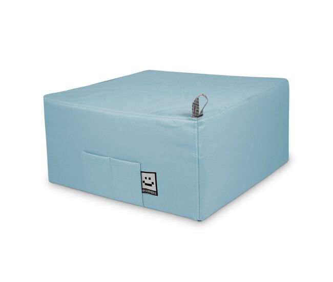 Puff cama individual para una persona polipiel azul cielo happers único happers