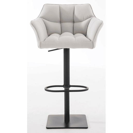 Juego de 2 taburetes de bar Damaso con tapizado de tela Blanco 45X64X88 cm