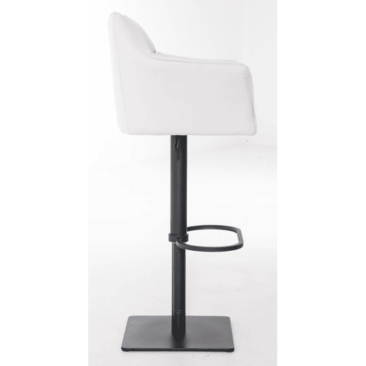 Juego de 2 taburetes de bar Damaso con tapizado de tela Blanco 45X64X88 cm