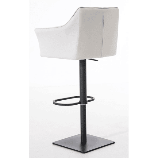 Juego de 2 taburetes de bar Damaso con tapizado de tela Blanco 45X64X88 cm