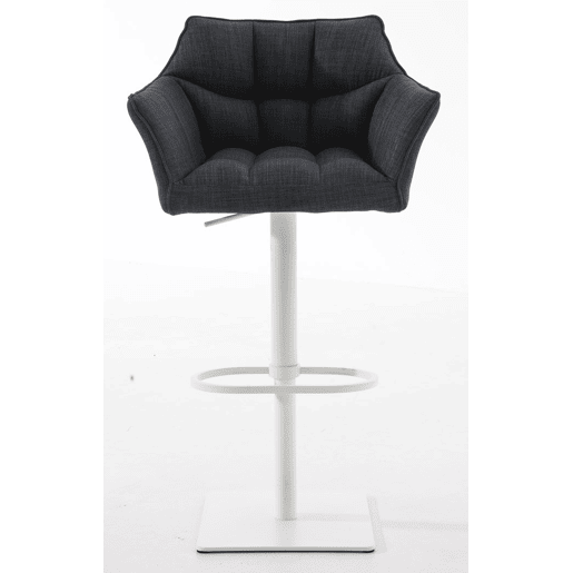 Juego de 2 taburetes de bar Damaso con tapizado de tela Gris oscuro 45X64X88 cm