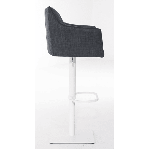 Juego de 2 taburetes de bar Damaso con tapizado de tela Gris oscuro 45X64X88 cm