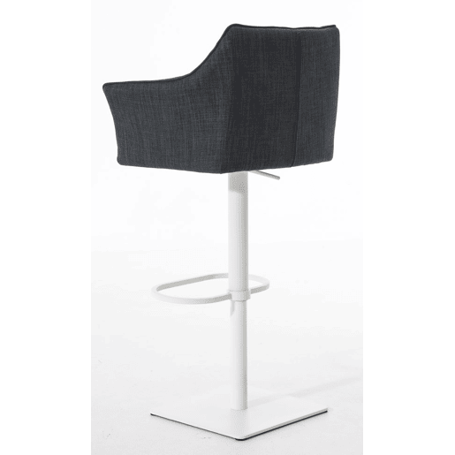 Juego de 2 taburetes de bar Damaso con tapizado de tela Gris oscuro 45X64X88 cm
