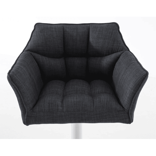 Juego de 2 taburetes de bar Damaso con tapizado de tela Gris oscuro 45X64X88 cm