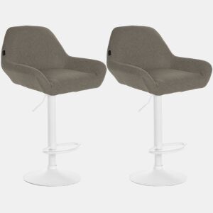 Set de 2 taburetes de bar Braga de tela Gris topo 52X51X89 cm