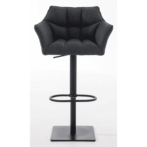 Juego de 2 taburetes de bar Damaso con tapizado de tela Gris oscuro 45X64X88 cm