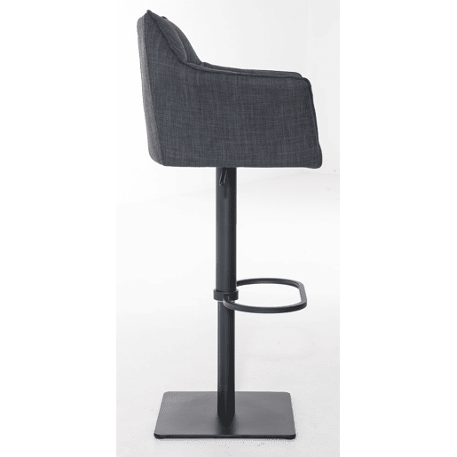 Juego de 2 taburetes de bar Damaso con tapizado de tela Gris oscuro 45X64X88 cm