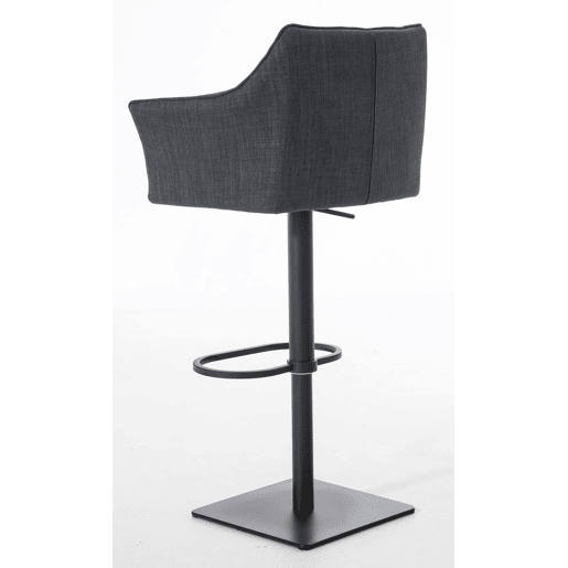 Juego de 2 taburetes de bar Damaso con tapizado de tela Gris oscuro 45X64X88 cm