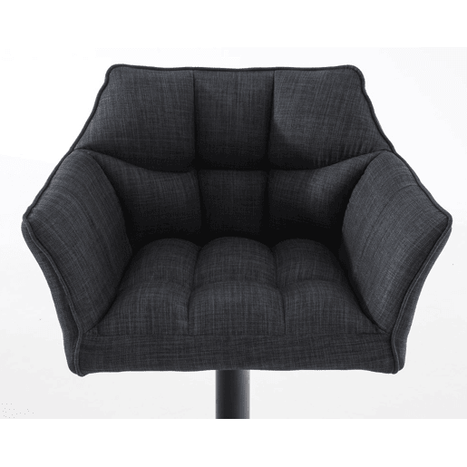Juego de 2 taburetes de bar Damaso con tapizado de tela Gris oscuro 45X64X88 cm
