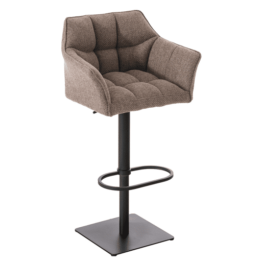 Juego de 2 taburetes de bar Damaso con tapizado de tela Marrón tierra 45X64X88 cm