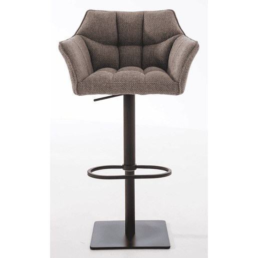 Juego de 2 taburetes de bar Damaso con tapizado de tela Marrón tierra 45X64X88 cm