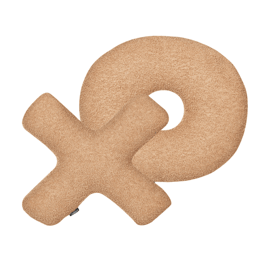 Conjunto de 2 almofadas decorativas HESPERIS Bouclé Castanho claro Sólido