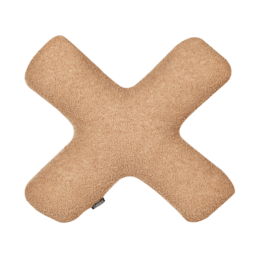 Conjunto de 2 almofadas decorativas HESPERIS Bouclé Castanho claro Sólido