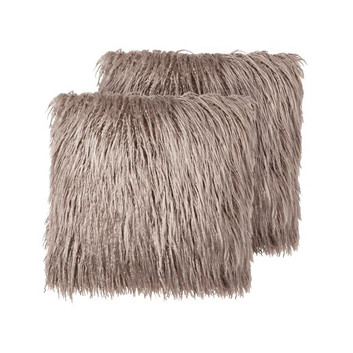 Conjunto de 2 almofadas decorativas COROKIA Imitação de pele 45 x 45 cm Creme Sólido
