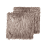 Conjunto de 2 almofadas decorativas COROKIA Imitação de pele 45 x 45 cm Creme Sólido