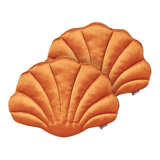 Conjunto de 2 almofadas decorativas CONSOLIDA Veludo 47 x 35 cm Laranja Sólido