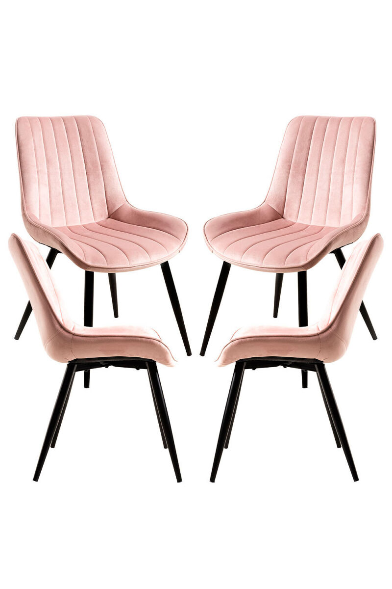 Pack 4 Sillas Lene Terciopelo Rosa