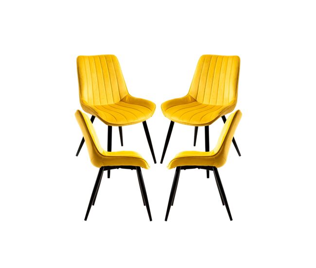 Pack 4 sillas lene terciopelo - amarillo