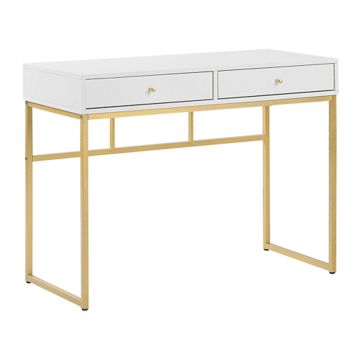 Consola Secretária DAPHNE BrancoDourado 100 cm 48 cm com arrumação