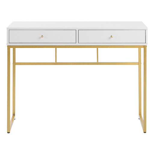 Consola Secretária DAPHNE BrancoDourado 100 cm 48 cm com arrumação