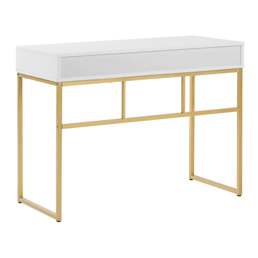 Consola Secretária DAPHNE BrancoDourado 100 cm 48 cm com arrumação