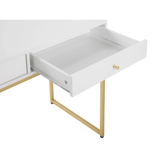 Consola Secretária DAPHNE BrancoDourado 100 cm 48 cm com arrumação
