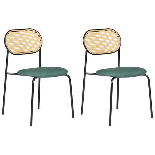 Conjunto de 2 cadeiras de jantar ADAVER Metal Preto