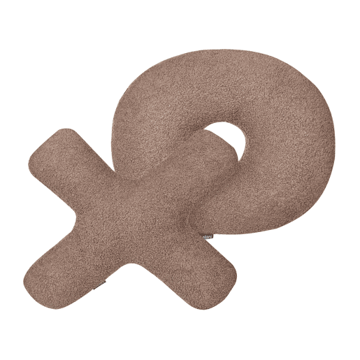 Conjunto de 2 almofadas decorativas HESPERIS Bouclé Castanho Sólido