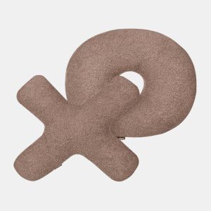 Conjunto de 2 almofadas decorativas HESPERIS Bouclé Castanho Sólido