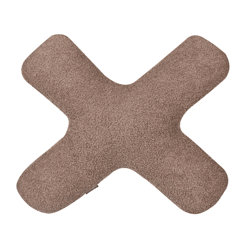 Conjunto de 2 almofadas decorativas HESPERIS Bouclé Castanho Sólido