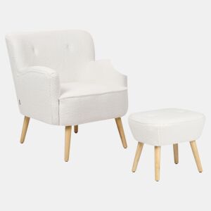 Poltrona TUMBA Bouclé Branco