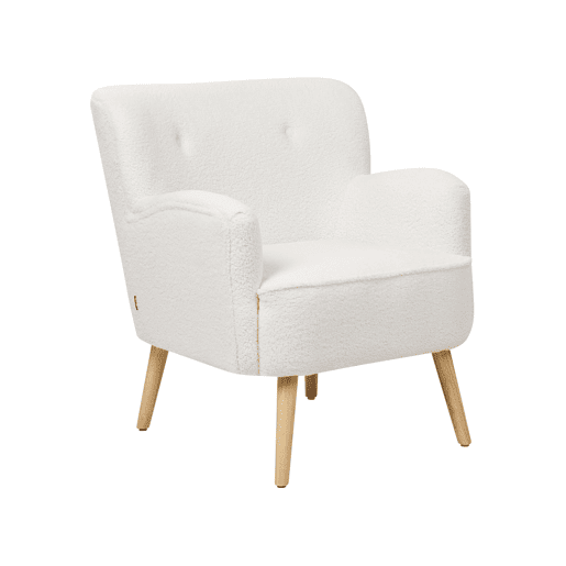 Poltrona TUMBA Bouclé Branco Poltrona TUMBA Bouclé Branco